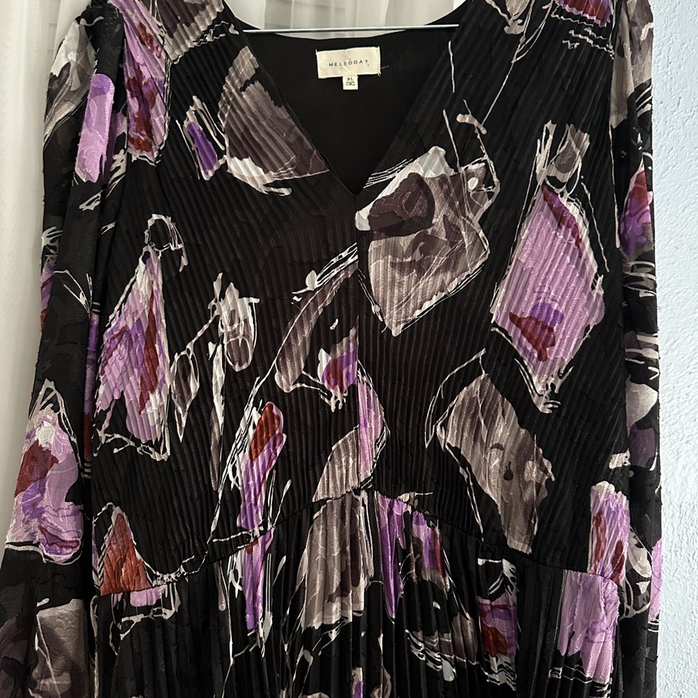 Black and Purple Women's Maxi Dress